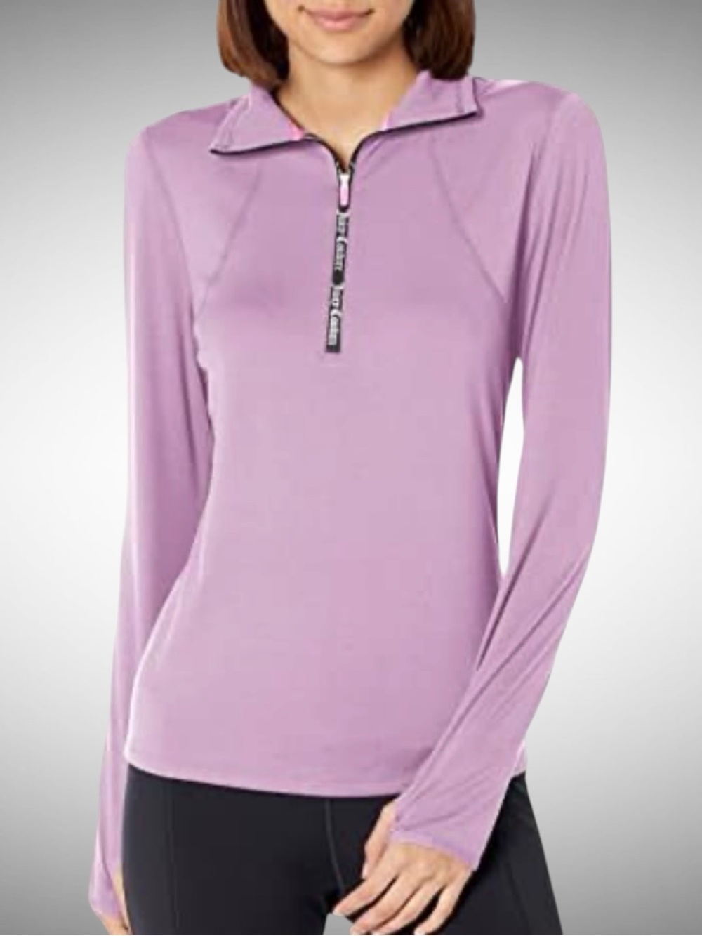 Juicy Couture Lavender Half-Zip Long Sleeve Top